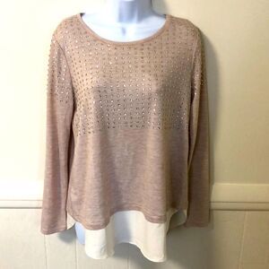Women’s Ann Taylor Silver Sequin  Shirt Size Medium